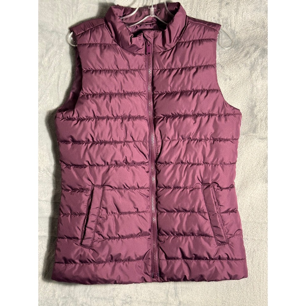 Gap Kids Puffer Vest Girls XL Purple Quilted Zip Front Sleeveless Jacket